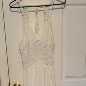 White Maxi Dress Women’s Size L Tall Off White/Cream Color